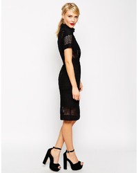 Robe chemise en dentelle noire Asos