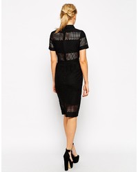 Robe chemise en dentelle noire Asos