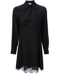 Robe chemise en dentelle noire Moschino