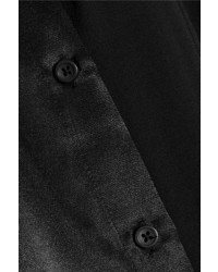 Robe chemise en satin noire DKNY
