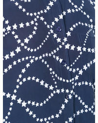 Robe chemise en soie imprimée bleu marine Equipment