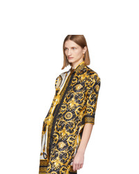 Robe chemise en soie imprimée multicolore Versace