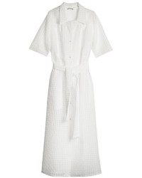 Robe chemise en vichy blanche