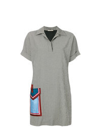 Robe chemise en vichy grise