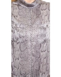 Robe chemise imprimée serpent grise Nina Ricci