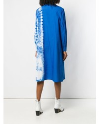 Robe chemise imprimée tie-dye bleue Suzusan