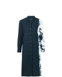 Robe chemise imprimée tie-dye noire Suzusan