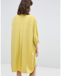 Robe chemise jaune Weekday