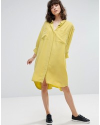 Robe chemise jaune Weekday