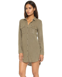 Robe chemise olive