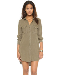 Robe chemise olive