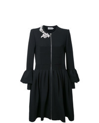 Robe chemise ornée noire