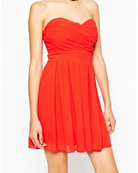 Robe de cocktail en chiffon rouge TFNC