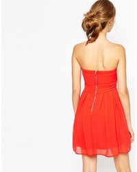 Robe de cocktail en chiffon rouge TFNC