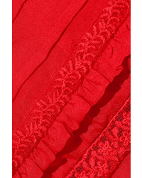 Robe de cocktail en satin rouge Preen Line