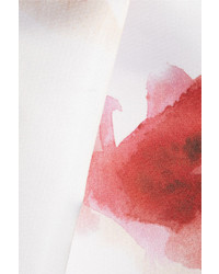 Robe de cocktail imprimée blanc et rouge MSGM