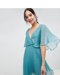 Robe de cocktail plissée vert menthe