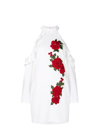 Robe de soirée à fleurs blanche Philipp Plein