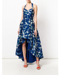 Robe de soirée à fleurs bleu marine Alice + Olivia