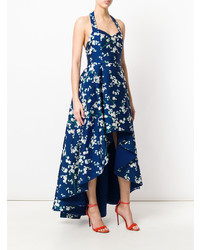 Robe de soirée à fleurs bleu marine Alice + Olivia