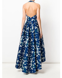 Robe de soirée à fleurs bleu marine Alice + Olivia