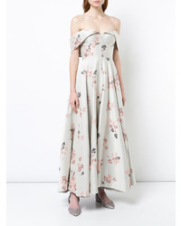 Robe de soirée à fleurs grise Co