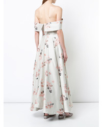 Robe de soirée à fleurs grise Co