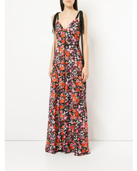 Robe de soirée à fleurs multicolore Goen.J