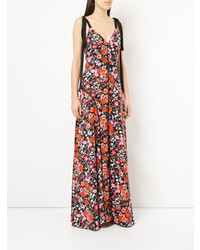 Robe de soirée à fleurs multicolore Goen.J