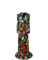 Robe de soirée à fleurs multicolore Gucci