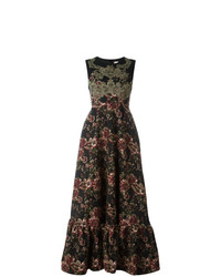 Robe de soirée à fleurs noire Antonio Marras