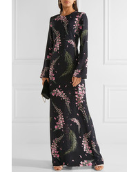 Robe de soirée à fleurs noire Rachel Zoe