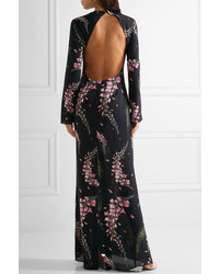 Robe de soirée à fleurs noire Rachel Zoe