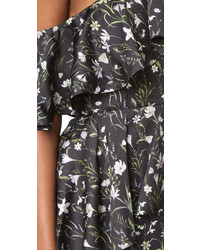 Robe de soirée à fleurs noire Cynthia Rowley