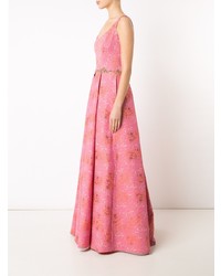 Robe de soirée à fleurs rose Marchesa Notte