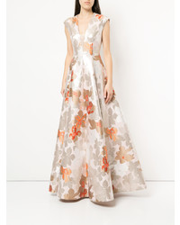 Robe de soirée à fleurs rose Paule Ka