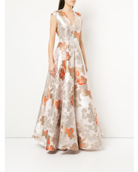 Robe de soirée à fleurs rose Paule Ka