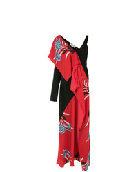 Robe de soirée à fleurs rouge Dvf Diane Von Furstenberg