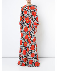 Robe de soirée à fleurs rouge Dvf Diane Von Furstenberg