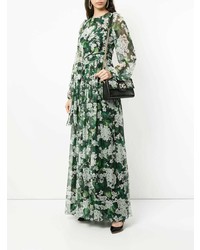 Robe de soirée à fleurs vert foncé Dolce & Gabbana