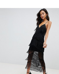 Robe de soirée à franges noire ASOS DESIGN