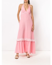 Robe de soirée à franges rose Clube Bossa