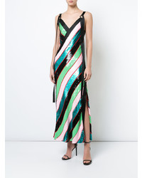 Robe de soirée à rayures horizontales multicolore Dvf Diane Von Furstenberg