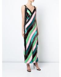 Robe de soirée à rayures horizontales multicolore Dvf Diane Von Furstenberg