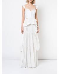 Robe de soirée à volants blanche Vera Wang