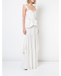 Robe de soirée à volants blanche Vera Wang