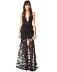 Robe de soirée à volants noire Alice McCall