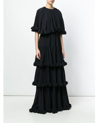 Robe de soirée à volants noire MSGM