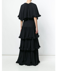 Robe de soirée à volants noire MSGM