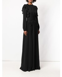 Robe de soirée à volants noire Rochas